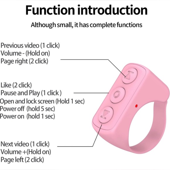 TikTok Scrolling Ring Bluetooth Ring Remote Page Turner Selfie for iPhone/iPad - Picture 11 of 15